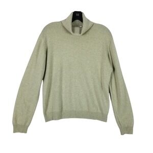 Geneva Turtleneck Sweater‎ Women Large Sage Green 100% Cashmere Pullover Knit